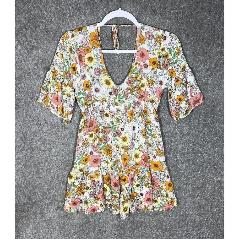 Raisins Floral Textured Tavarua Dress Swimsuit Coverup Womens Juniors Size Small